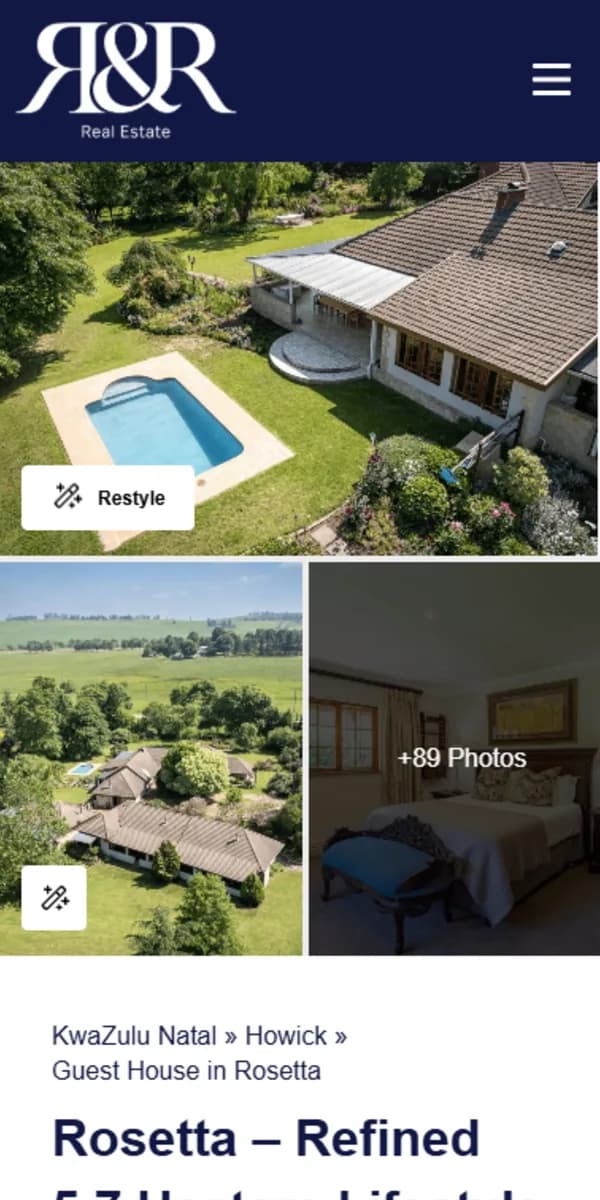 R&R Real Estate mobile website built on Flex
